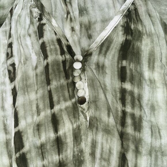 Vintage Y2K Forever 21 Green Tie Dye Dolman Sleeve Blouse Small - Picture 7 of 11